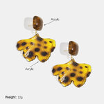 1 Pair Retro Leopard Leaf Acrylic Drop Earrings thumbnail 2