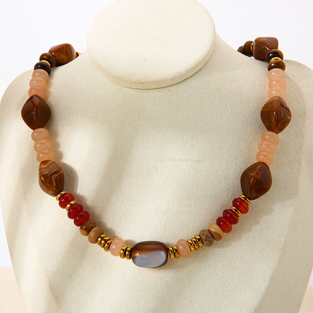 1 Piece Daily Beads Acrylic Gold Color Women's Beaded Necklaces thumbnail 4