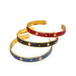 1 Piece Enamel Stainless Steel Waterproof Gold Color Cuff Bracelet thumbnail 5