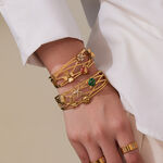 1 Piece Luxurious Ladybird Stainless Steel Waterproof Gold Color Zircon Women's Cuff Bracelets thumbnail 4