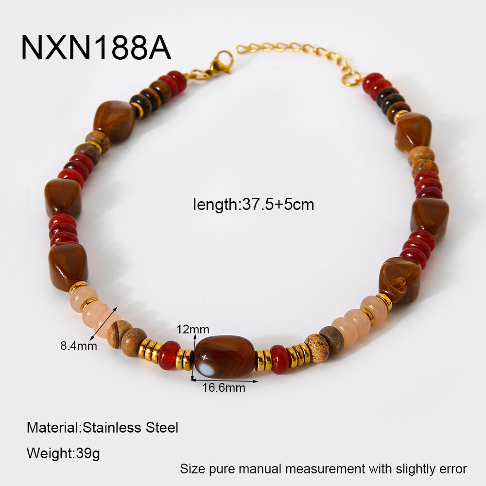 1 Piece  Daily Beads Acrylic   Gold Color  Women's Beaded Necklaces