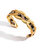 1 Piece Sexy Twist Leopard Print Stainless Steel Waterproof Gold Color Women's Cuff Bracelets thumbnail 1