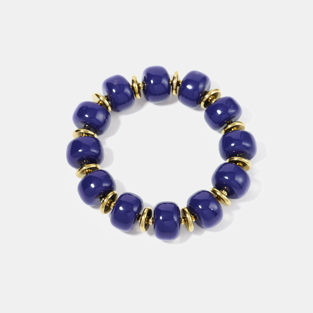 Customized Blue Color Acrylic Women's Beaded Bracelets - 1