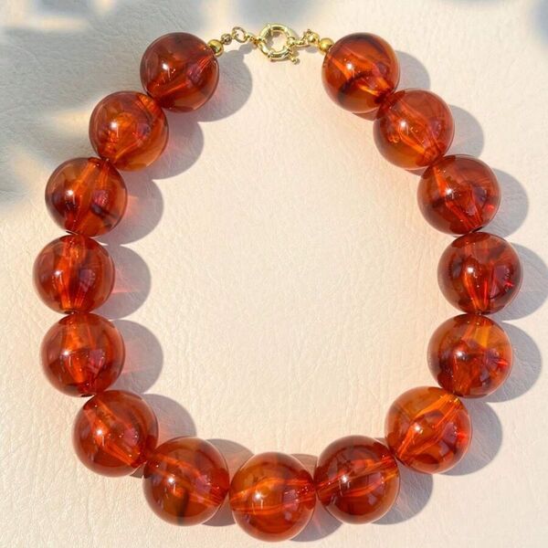 1 Piece Retro 25mm Beads Gradient Color Acrylic Beaded Necklace - 1