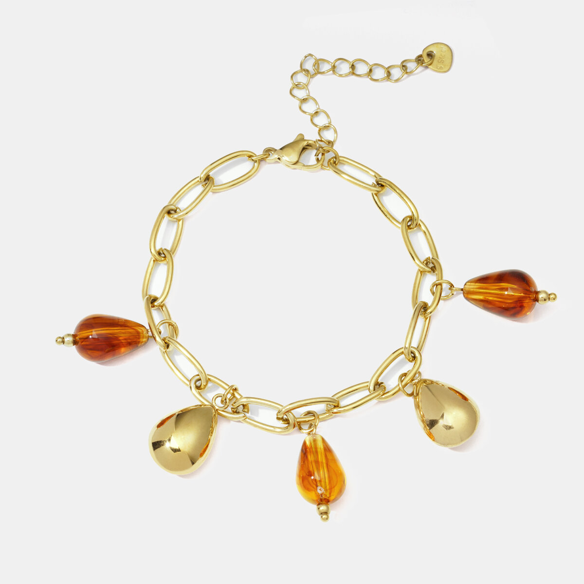 Customize Gorgeous Droplet Stainless Steel Waterproof Women's Charm Bracelets thumbnail 2