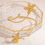 1 Piece Luxurious Flower Sun Stainless Steel Waterproof Gold Color Women's Cuff Bracelets thumbnail 3