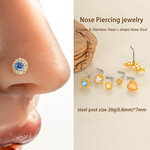 1 Piece Copper Gold Color Zircon Nose Stud thumbnail 4