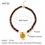 1 Piece Wooden Beads Pendant Necklace thumbnail 2