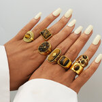 1 Piece Retro Irregular Shape Stainless Steel Waterproof Gold Color Women's Statement Rings thumbnail 4