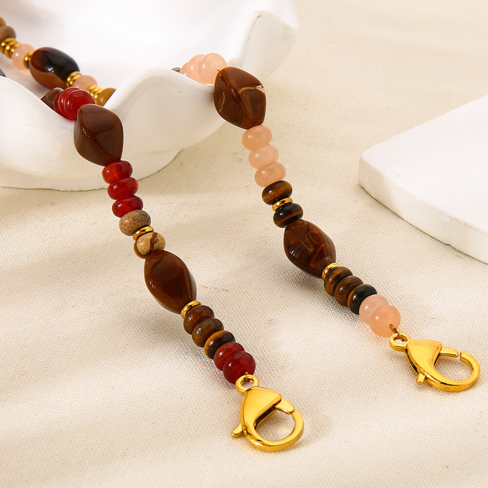 1 Piece Classic Retro Beads Acrylic Gold Color Women's Beaded Necklaces thumbnail 7