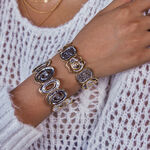 1 Piece Rose Mixed Gold&Silver Colors Stainless Steel Waterproof Women's Cuff Bracelets thumbnail 3
