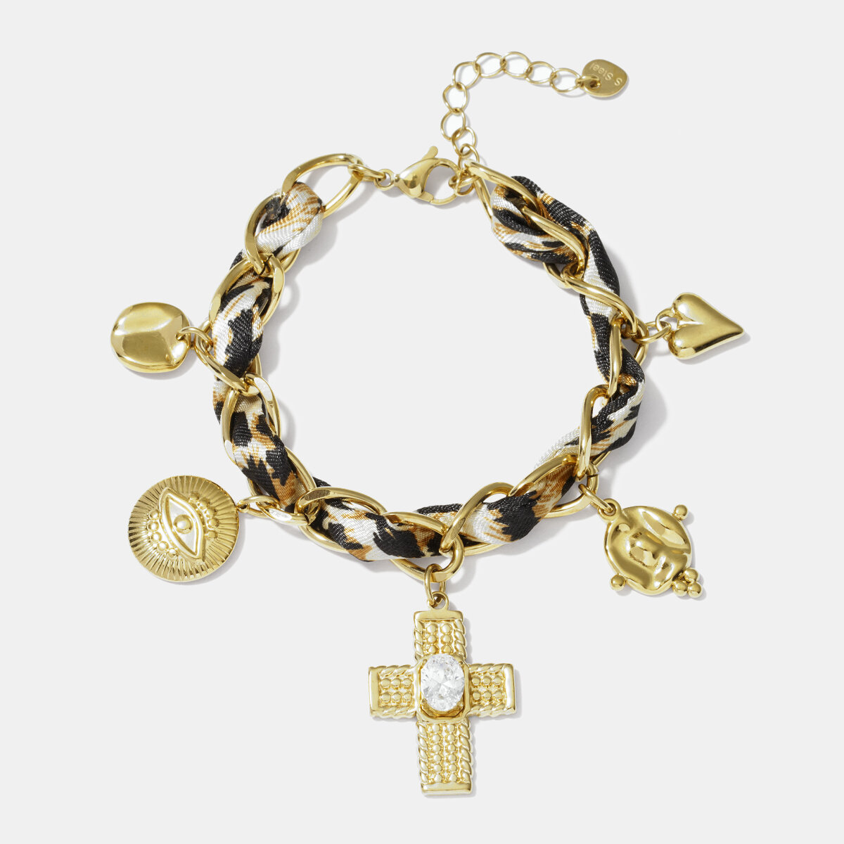 Customize Devil's Eye Heart Cross Stainless Steel Waterproof Women's Charm Bracelets thumbnail 2