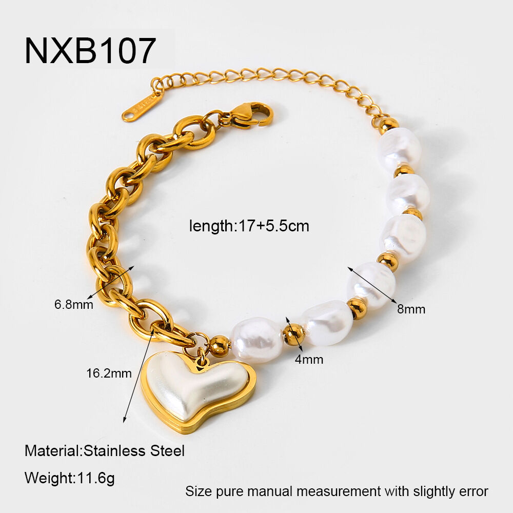 1 Piece  Sweet Irregular Shape Heart Chain Stainless Steel Waterproof  Women's Charm Bracelets thumbnail 1
