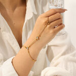 1 Piece Simple Heart Stainless Steel Waterproof Gold Color Zircon Women's Chain Bracelets thumbnail 3