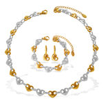 Heart Shape Stainless Steel Waterproof Gold Color Jewelry Set thumbnail 4
