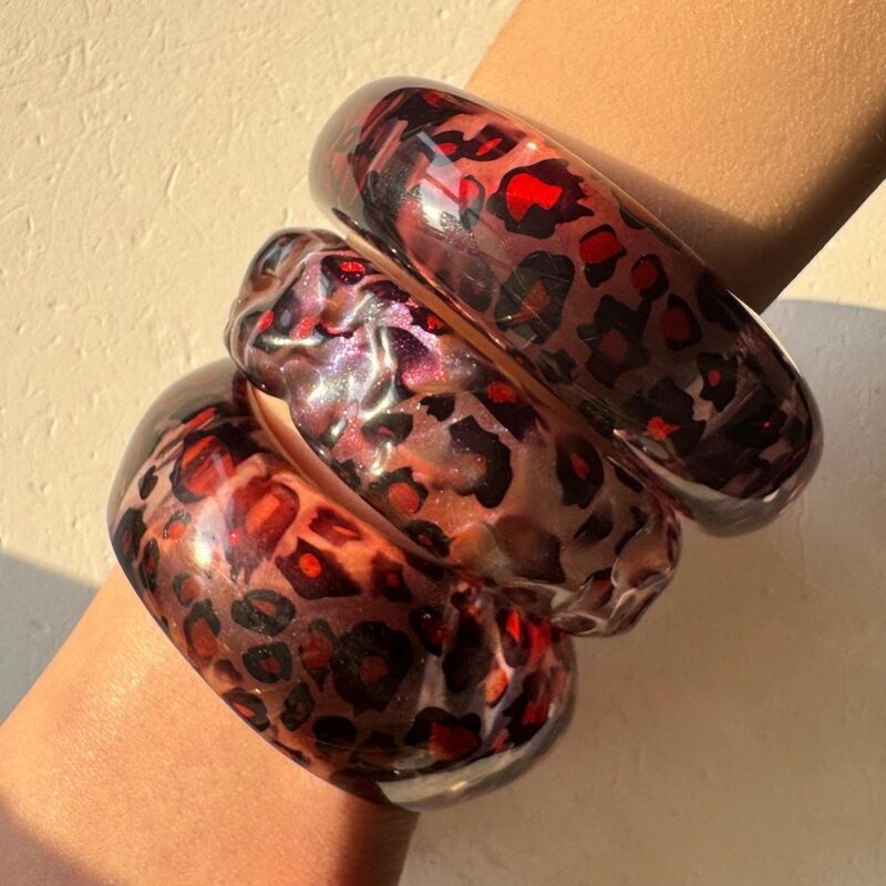 1 Piece Retro Leopard Print Resin Bangle thumbnail 3