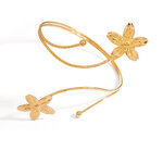 1 Piece Luxurious Flower Sun Stainless Steel Waterproof Gold Color Women's Cuff Bracelets thumbnail 1