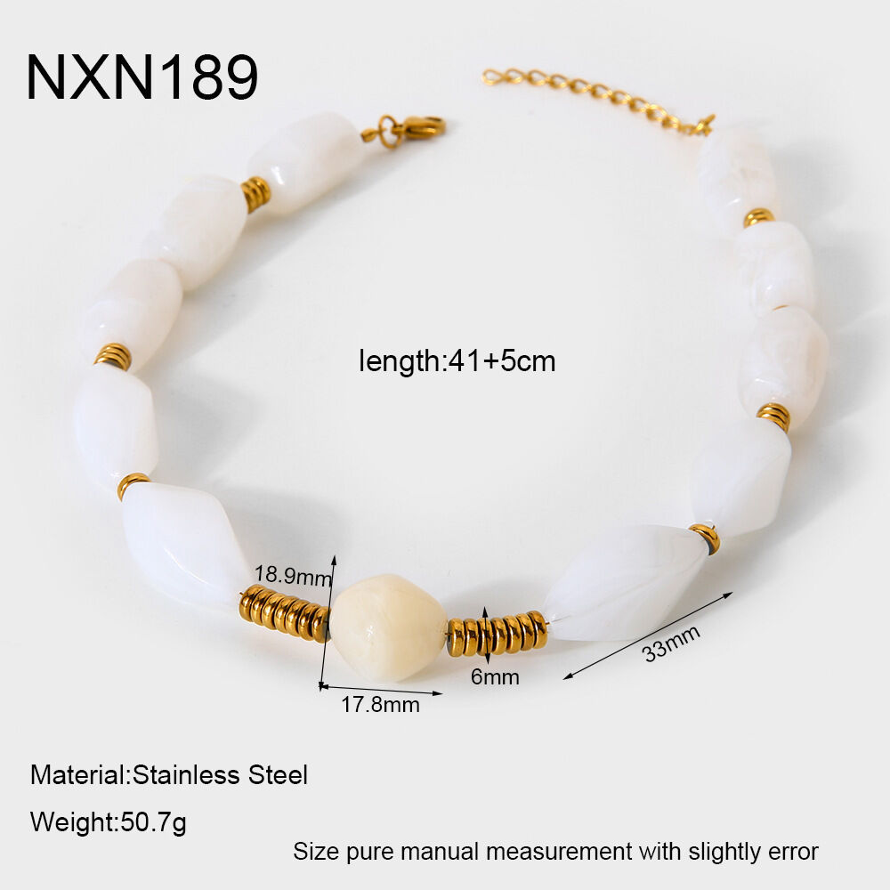 1 Piece Classic  Daily Beads Acrylic   Gold Color  Women's Beaded Necklaces