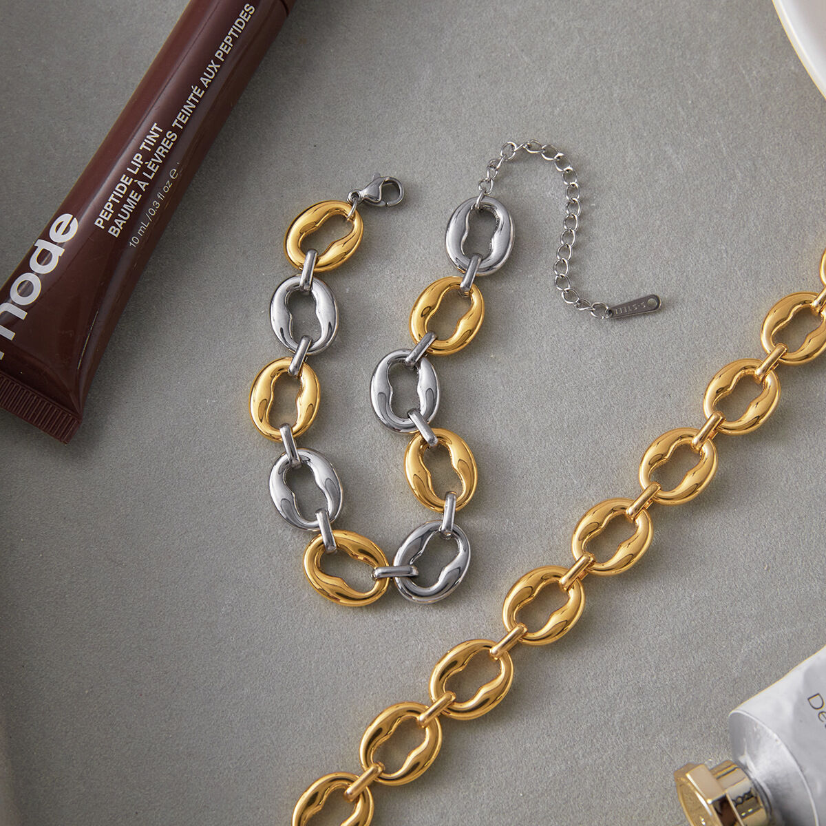 1 Piece Classic Circle Stainless Steel Waterproof Gold Color Women's Chain Bracelets thumbnail 5