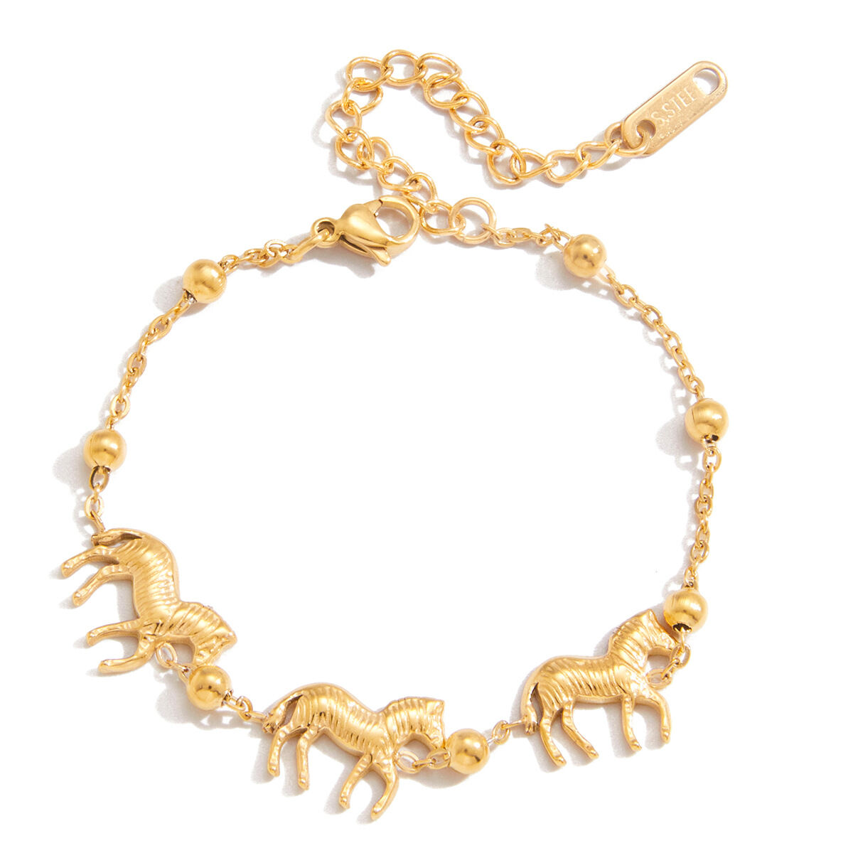 1 Piece Luxurious Zebra Stainless Steel Waterproof Gold Color Women's Charm Bracelets thumbnail 1