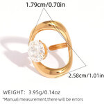 1 Piece Retro Irregular Shape Stainless Steel Waterproof Gold Color Women‘s Gemstone Rings thumbnail 1