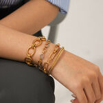 1 Piece Classic Stainless Steel Waterproof Gold Color Chain Bracelet thumbnail 3