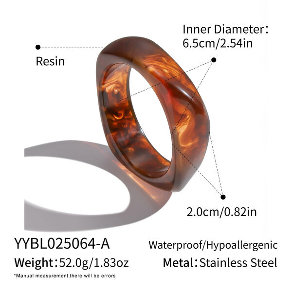 1 Piece Irregular Shape Resin Bangle - 1