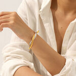 1 Piece Knot Shape Mixed Gold Stainless Steel Waterproof Cuff Bracelet thumbnail 4