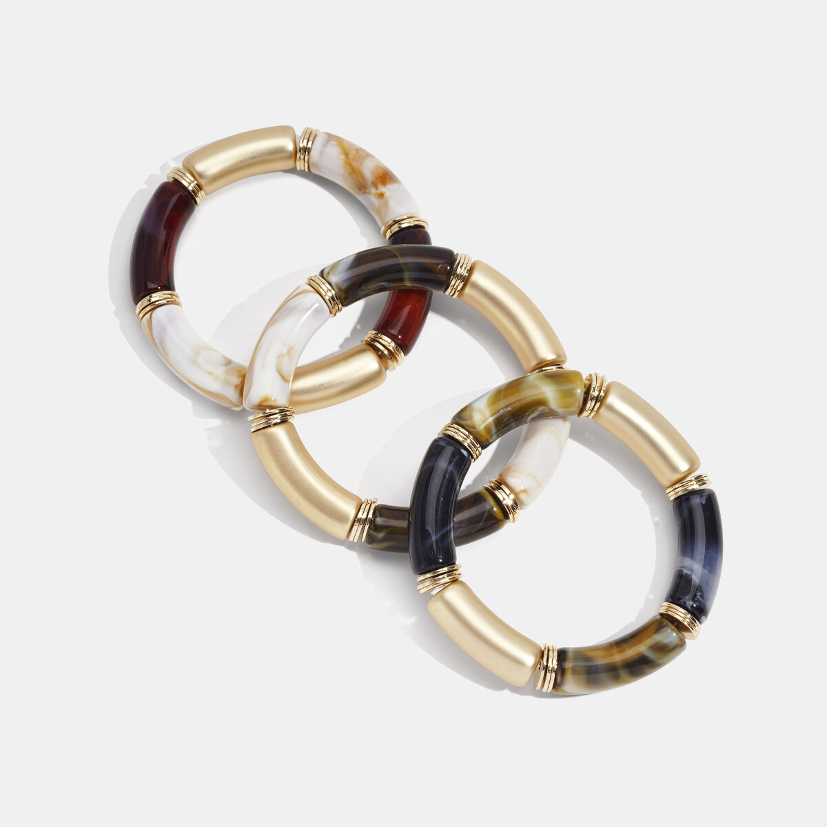 1 Piece Retro Gradient Color Acrylic Beaded Bracelet thumbnail 3