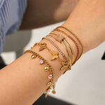 1 Piece Elegant Stainless Steel Waterproof Gold Color Zircon Charm Bracelet thumbnail 3