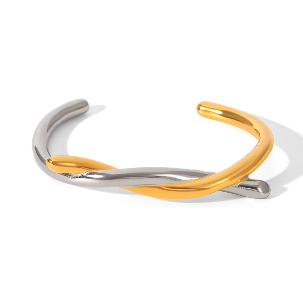1 Piece Knot Shape Mixed Gold Stainless Steel Waterproof  Cuff Bracelet