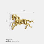 1 Piece Horse Shape Stainless Steel Waterproof Gold Color Brooch thumbnail 2