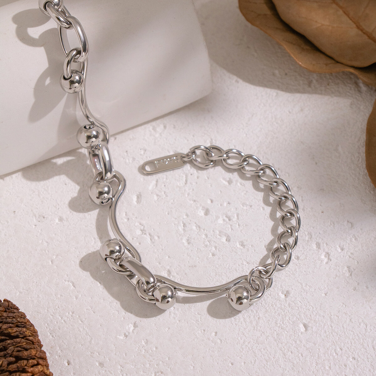 1 Piece Irregular Shape Circle Stainless Steel Waterproof Gold Color Chain Bracelet thumbnail 4