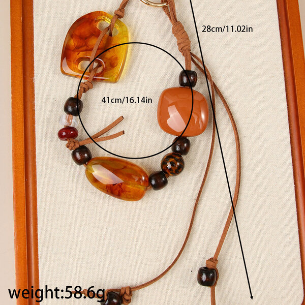1 String Simple Series Retro Irregular Shape Resin Women's Bag Charms - 1