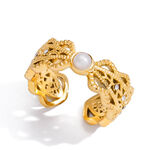1 Piece Modern Hollowed-out Stainless Steel Waterproof Gold Color Women's Gemstone Rings thumbnail 1