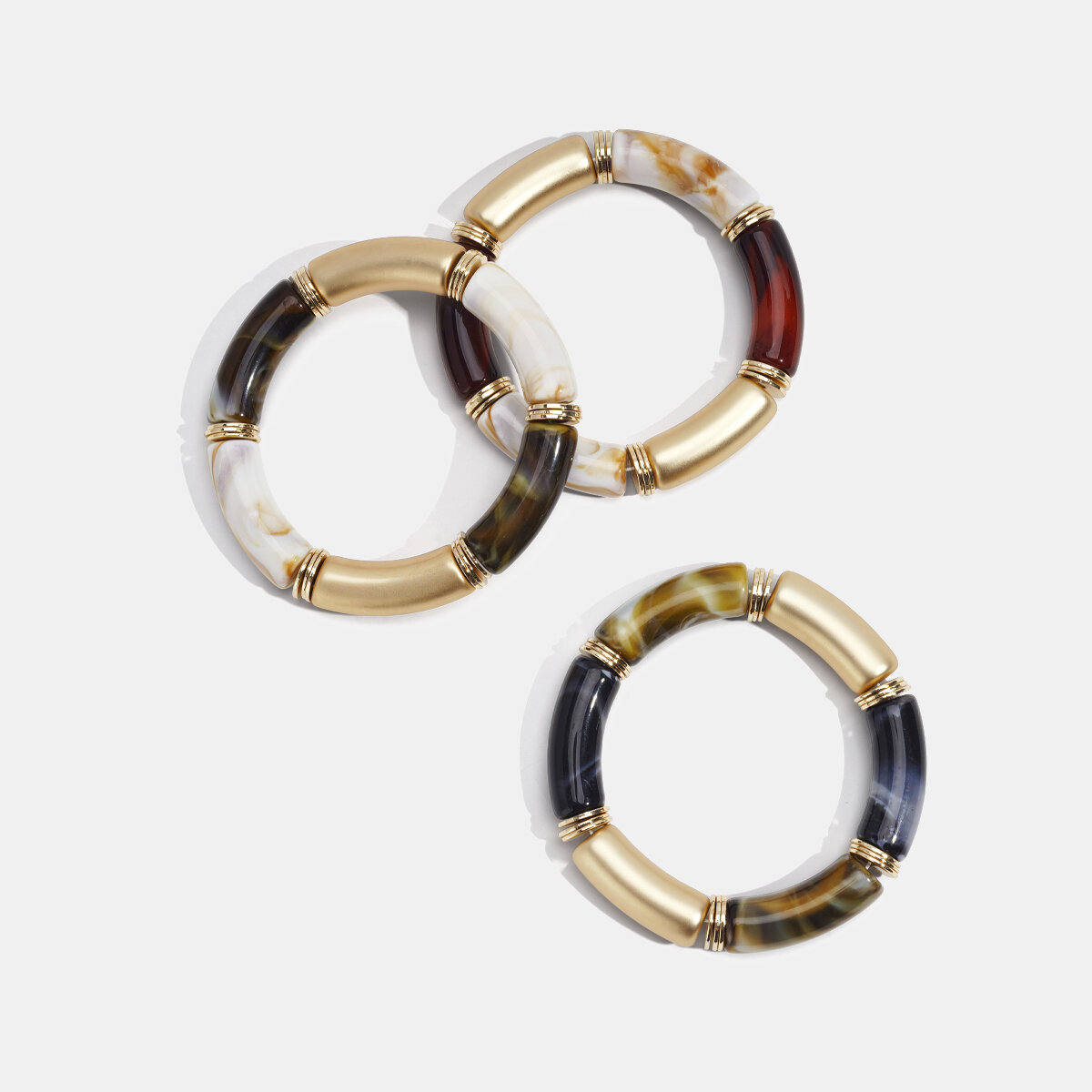 1 Piece Retro Gradient Color Acrylic Beaded Bracelet thumbnail 5