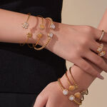 1 Piece Exquisite Shell Stainless Steel Waterproof Gold Color Zircon Women's Cuff Bracelets thumbnail 5