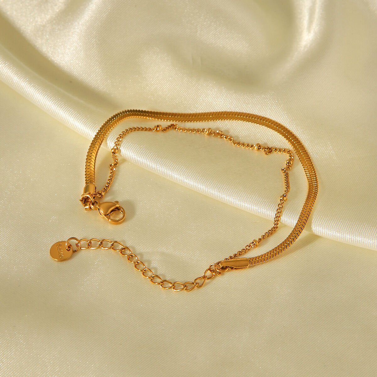 1 Piece Classic Chain Stainless Steel Waterproof Gold Color Bracelet thumbnail 5