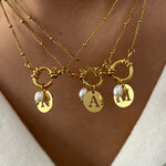 1 Piece Letter Stainless Steel Waterproof Gold Color Pearl Pendant Necklace thumbnail 2