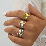 1 Piece Mixed Gold and Silver Colors Stainless Steel Waterproof Women's Statement Rings thumbnail 5