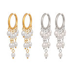 1 Pair Elegant Tassel Stainless Steel Waterproof Gold Color Pearl Beads Earrings thumbnail 5