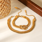 1 Piece Twist Chain Stainless Steel Waterproof Gold Color Chain Bracelet thumbnail 5