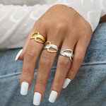 1 Piece Mixed Gold and Silver Colors Stainless Steel Waterproof Women's Statement Rings thumbnail 3