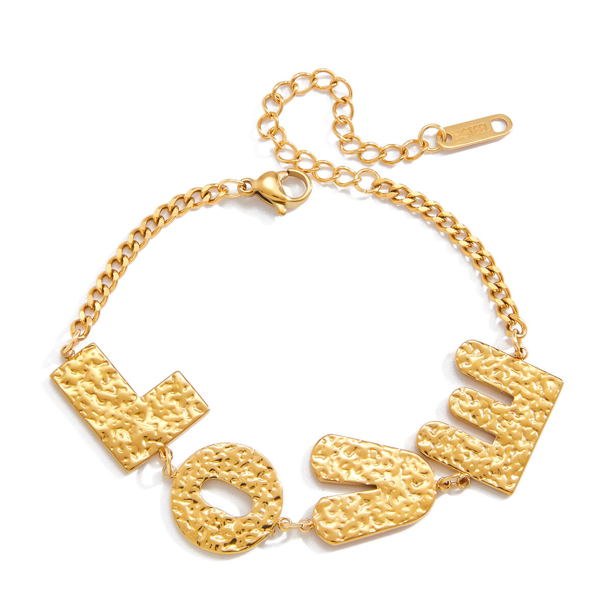 1 Piece Classic Love Letter Stainless Steel Waterproof Gold Color Women's Charm Bracelets - 1