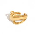 1 Piece Mixed Gold and Silver Colors Stainless Steel Waterproof Women's Statement Rings thumbnail 1