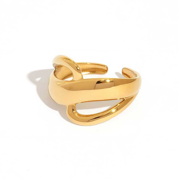 1 Piece Mixed Gold and Silver Colors Stainless Steel Waterproof Women's Statement Rings - 1