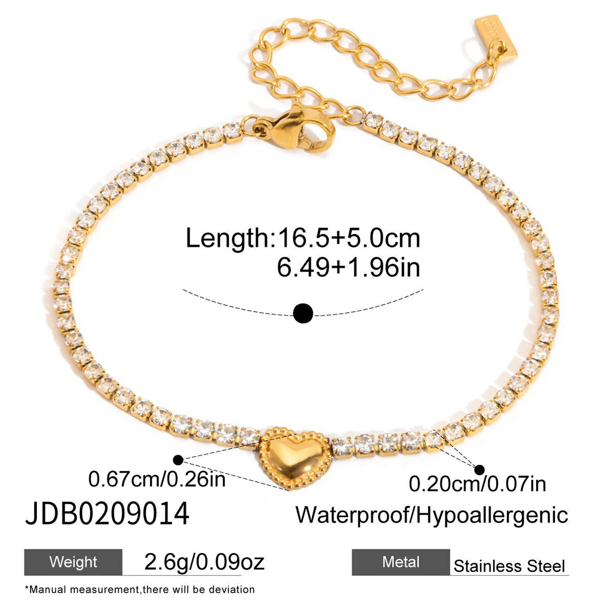 1 Piece Shining Bow Knot Stainless Steel Waterproof Gold Color Women's Charm Bracelets thumbnail 2