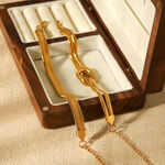 1 Piece Twist Chain Stainless Steel Waterproof Gold Color Chain Bracelet thumbnail 3