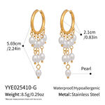 1 Pair Elegant Tassel Stainless Steel Waterproof Gold Color Pearl Beads Earrings thumbnail 1