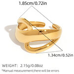 1 Piece Mixed Gold and Silver Colors Stainless Steel Waterproof Women's Statement Rings thumbnail 2